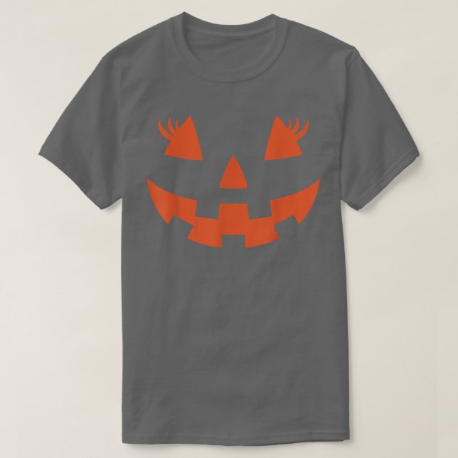 Kürbislaterne konfrontiert Pumpkin Eyelashes Hallo T-Shirt (Design vorne)