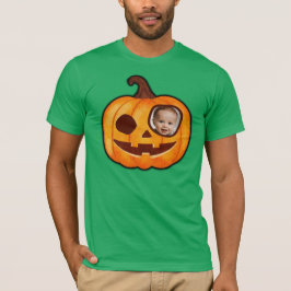 Kürbislaterne Kürbismonster personalisiertes Foto T-Shirt