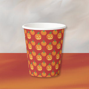 Kürbislaterne-Kürbismuster Halloween-Papierbecher Pappbecher