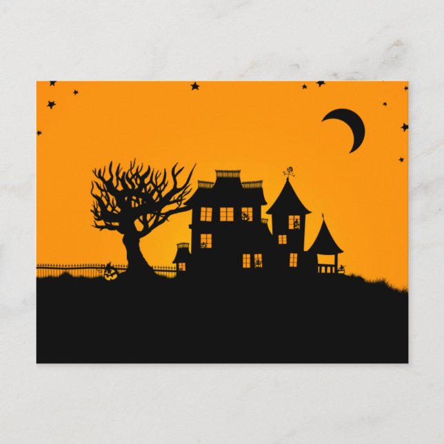 Kürbislaterne Manor Postkarte (Vorderseite)