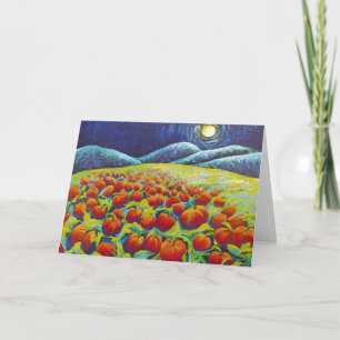 KÜRBISLATERNE MOON AUTUMN CARD FEIERTAGSKARTE