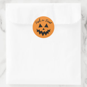 Kürbislaterne Orange Halloween Runder Aufkleber
