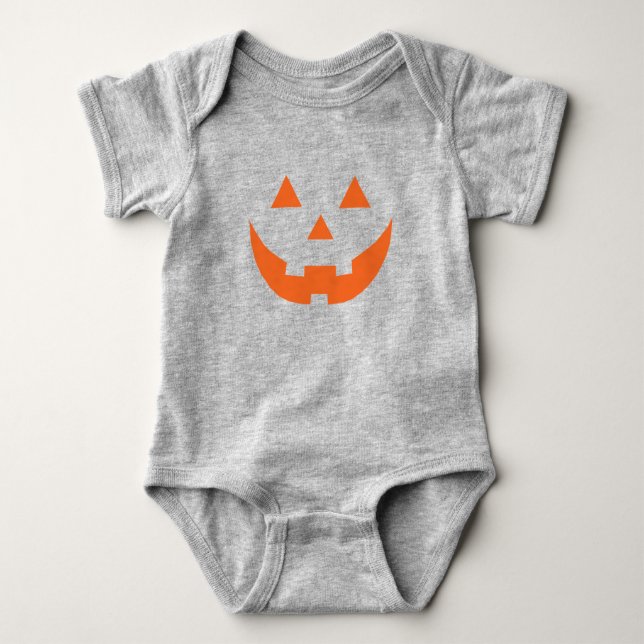 Kürbislaterne Orangenkürbis Halloween Baby Strampler (Vorderseite)
