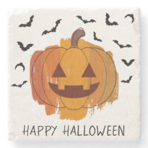 Kürbislaterne Paintbrush Halloween Untersetzer