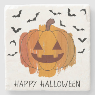 Kürbislaterne Paintbrush Halloween Untersetzer