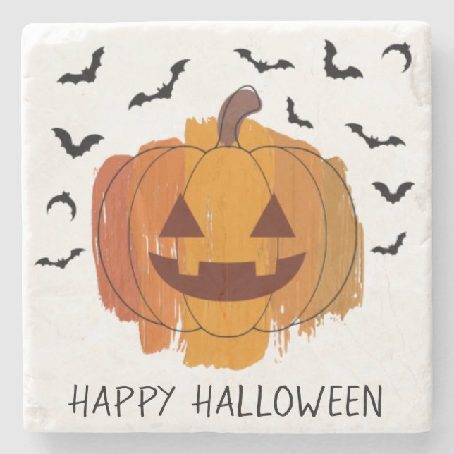 Kürbislaterne Paintbrush Halloween Untersetzer (Vorderseite)