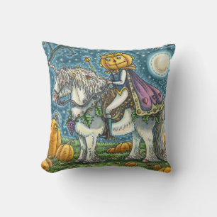 KÜRBISLATERNE PRINCE AUF SEINEM MAGIC UNICORN PONY KISSEN