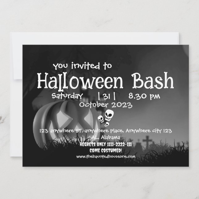 Kürbislaterne | Pumpkin Adult Halloween-Party Einladung (Vorderseite)