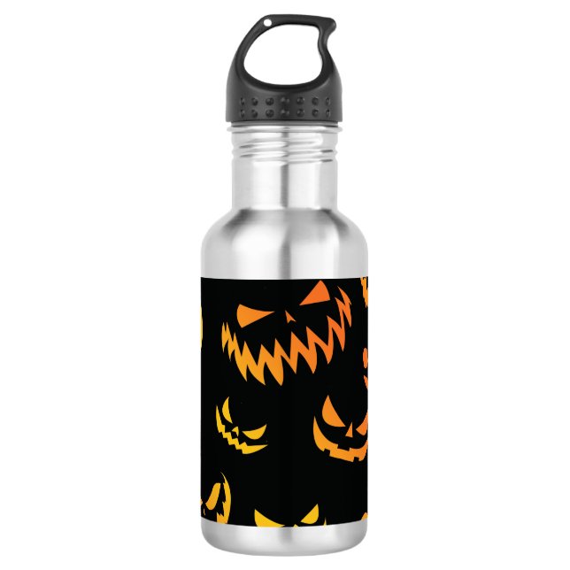 Kürbislaterne Pumpkin Face Edelstahlflasche (Vorderseite)