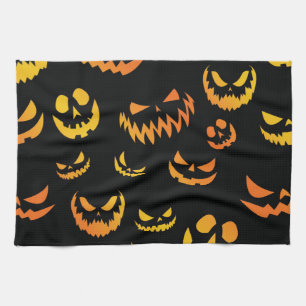 Kürbislaterne Pumpkin Face Geschirrtuch