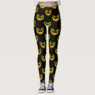 Kürbislaterne Pumpkin Face Gradient Leggings