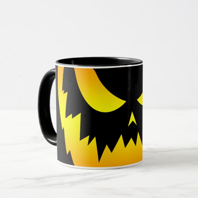 Kürbislaterne Pumpkin Face Gradient Tasse (Vorderseite Links)