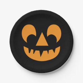 Kürbislaterne Pumpkin Face Pappteller