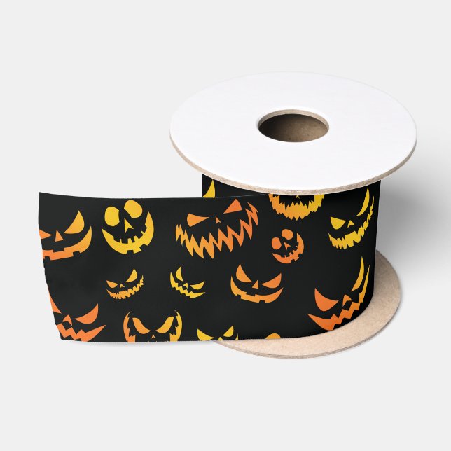 Kürbislaterne Pumpkin Face Satinband (Spule)