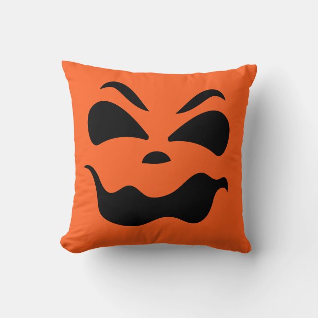 Kürbislaterne Pumpkin Face Throw Kissen (Vorderseite)