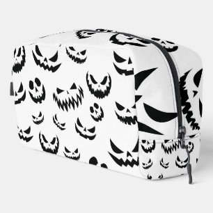 Kürbislaterne Pumpkin Gesicht Schwarz-Weiß Waschbeutel