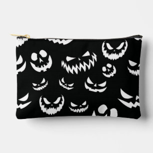 Kürbislaterne Pumpkin Gesicht Schwarz-Weiß Zubehörtasche