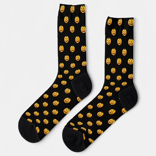 Kürbislaterne Pumpkin Halloween Socken (Linkes Detail)