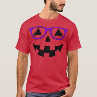 Kürbislaterne Pumpkin konfrontiert Lila Gläser Las T-Shirt