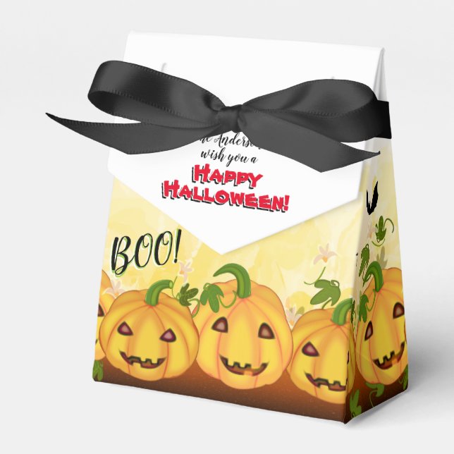Kürbislaterne Pumpkin Patch Halloween-Party Geschenkschachtel (Vorderseite)
