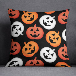 Kürbislaterne Pumpkins Black Halloween Kissen