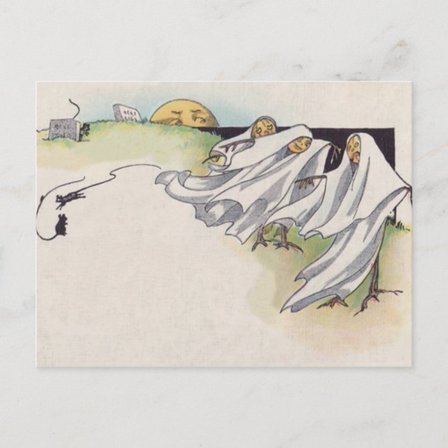 Kürbislaterne Scarecrow Friedhof Postkarte (Vorderseite)