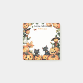 Kürbislaterne, Schwarze Katzen und Scarecrow Post-it Klebezettel