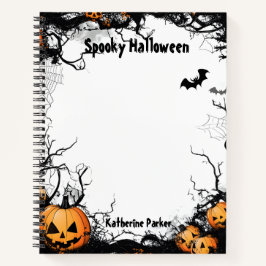Kürbislaterne Spooky Halloween Notizbuch