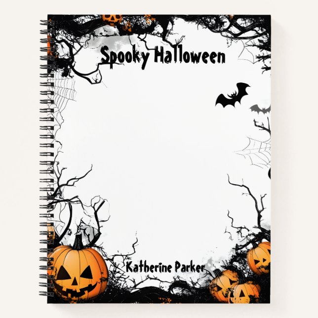 Kürbislaterne Spooky Halloween Notizbuch (Vorderseite)