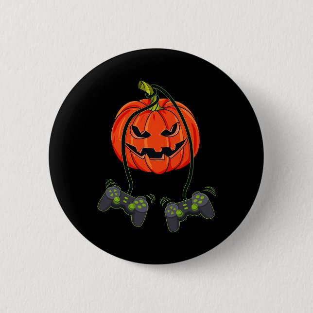 Kürbislaterne Video Gamer Controller Halloween B Button (Vorderseite)