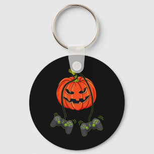 Kürbislaterne Video Gamer Controller Halloween B Schlüsselanhänger
