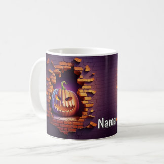 Kürbislaterne zum Ausblenden der 3D-Mauer Kaffeetasse