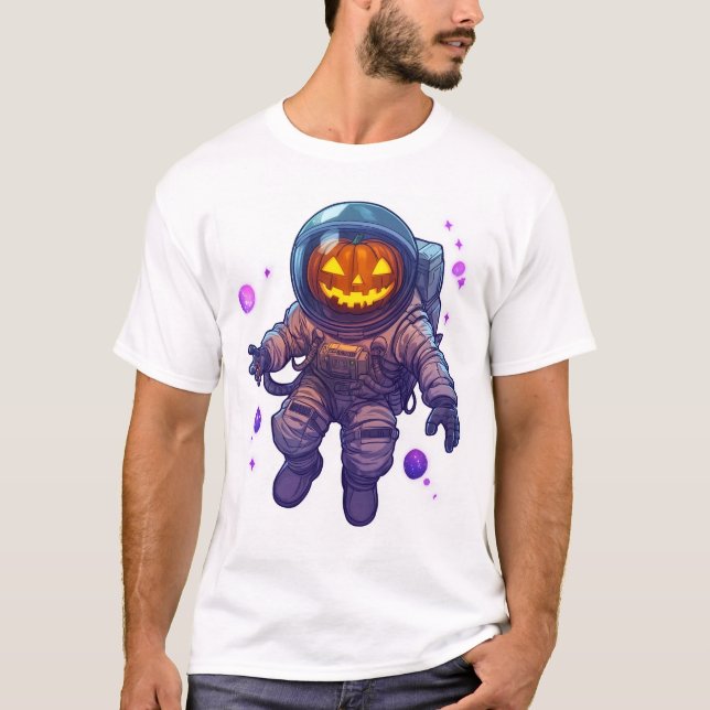 Kürbislaternen-Astronaut T-Shirt (Vorderseite)