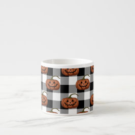 Kürbislaternen auf Buffalo Karo, Halloween Espressotasse