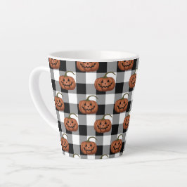 Kürbislaternen auf Buffalo Karo, Halloween Milchtasse