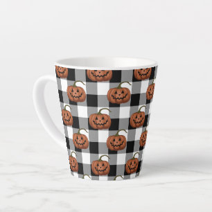 Kürbislaternen auf Buffalo Karo, Halloween Milchtasse