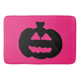 Kürbislaternen in Schwarz und Rosa Badematte