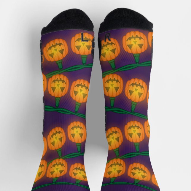 Kürbislaternenlichter Socken (Oben)