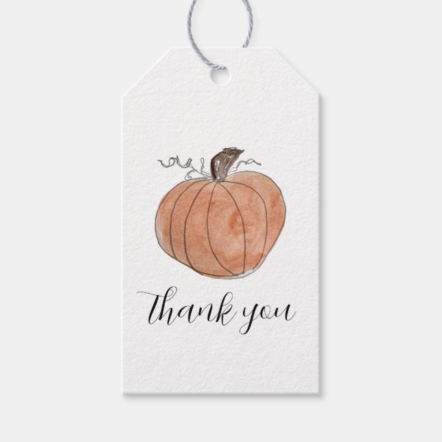 Kürbismalerei Herbstgeschenk-Tag Geschenkanhänger (Vorderseite)