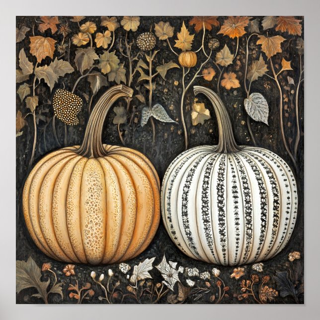 Kürbismalerei Herbstposter Küchendekor Poster (Vorne)