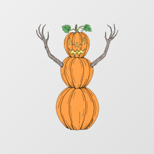 Kürbismann Halloween-Kunst Fensteraufkleber