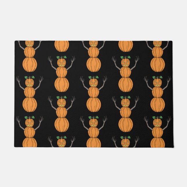 Kürbismann Halloween-Kunst Fußmatte (Vorderseite)