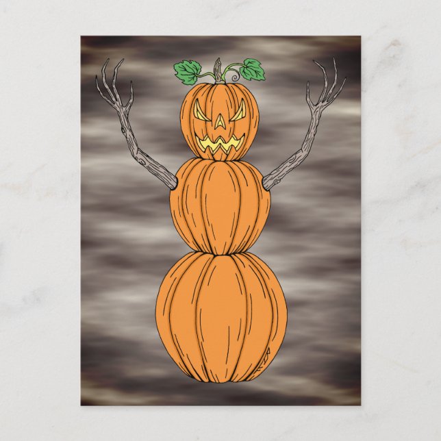 Kürbismann Halloween-Kunst Postkarte (Vorderseite)