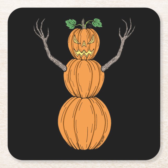 Kürbismann Halloween-Kunst Rechteckiger Pappuntersetzer (Vorderseite)