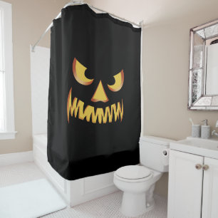 Kürbismaske für Halloween Duschvorhang