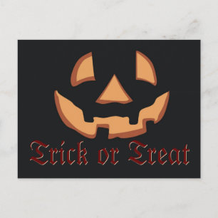 Kürbismaske für Halloween Postkarte