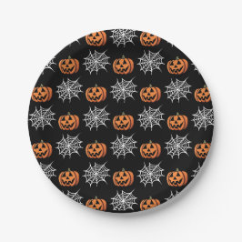 Kürbismuster aus niedlichem Halloween-Party Pappteller