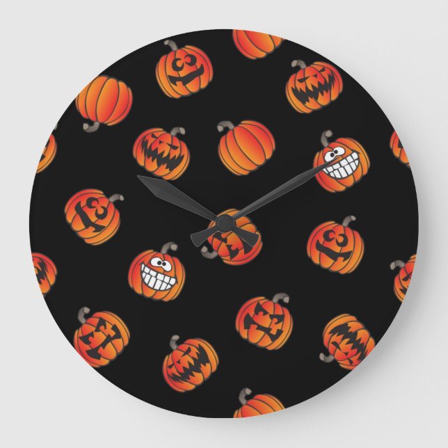 Kürbismuster Große Wanduhr (Vorderseite)