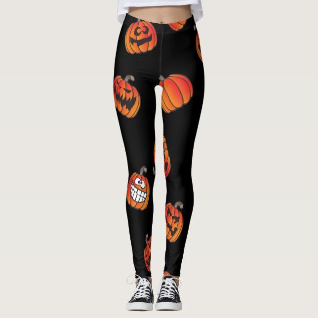 Kürbismuster Leggings (Vorderseite)