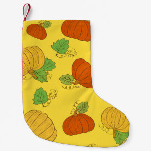 Kürbismuster nahtlos. Handgezogener Doodle-Brussel Kleiner Weihnachtsstrumpf